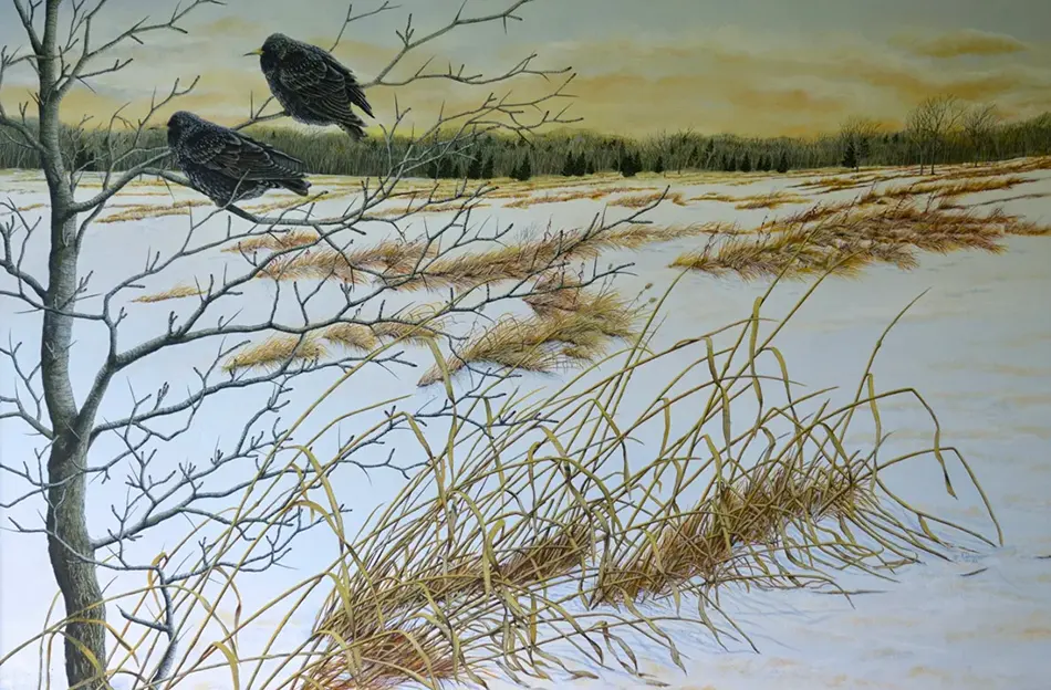 March Starlings March Starlings - A painting by C.F. Lawrenson