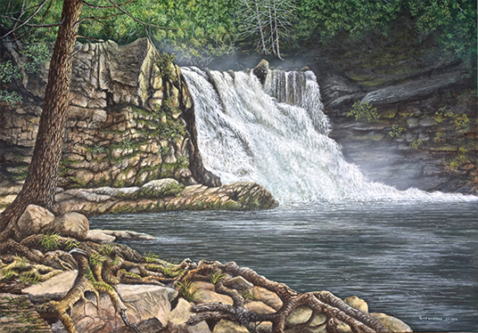 Abrams Falls: A painting by C.F. Lawrenson