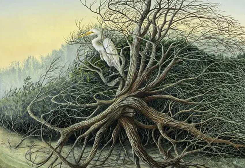 Beach Bum Painting of an Eastern Bluebird entitled: "Grandfather's Gem" by C.F. Lawrenson