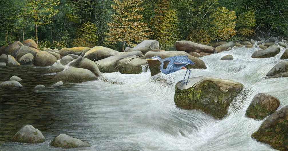 Above The Rolling Water - A painting by C.F. Lawrenson