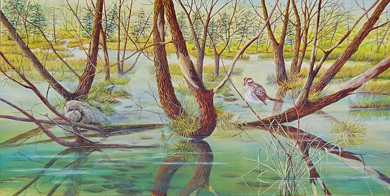 Marsh Creek Willows: A painting by C.F. Lawrenson