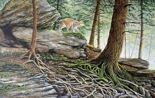 Movement in the Mist - painting by C.F. Lawrenson